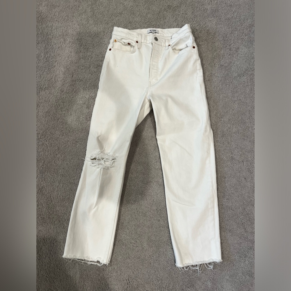 Re/done white skinny jeans, size 29
